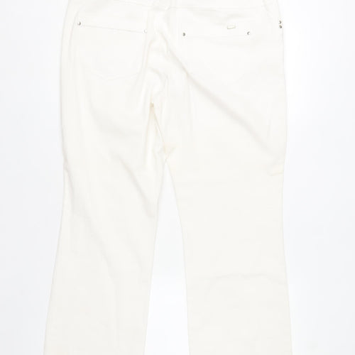 Paco Spirit Womens White Straight Leg Stretch Jeans XL