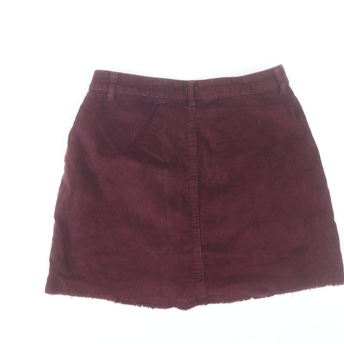Denim & Co Women's Brown Corduroy A-Line Button Skirt Size 10