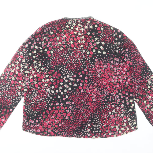 Gallery Women’s Multicoloured Floral Long Sleeve V-Neck Blouse Size 14