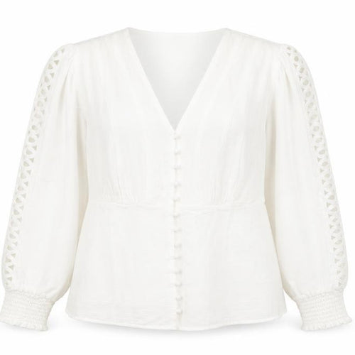 Gallery Women’s White Viscose Tunic Blouse Size 18 Long Sleeve