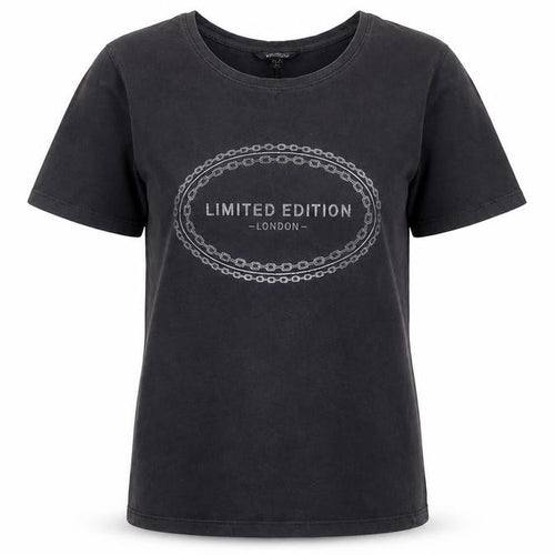 Golddigga Womens Black Cotton Limited Edition London T-Shirt UK 10
