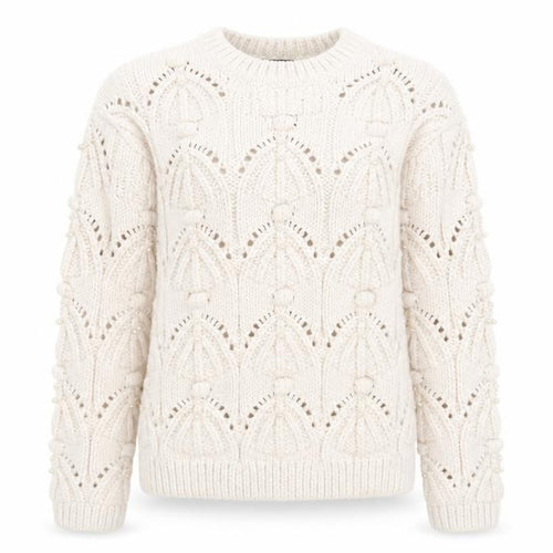 River Island Girls Ivory Knit Jumper 11-12 Years Acrylic Blend Winter Pullover