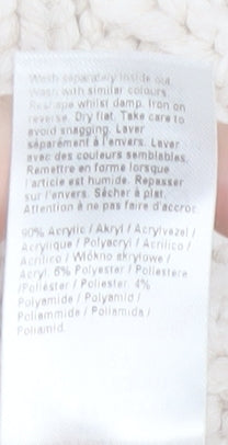 River Island Girls Ivory Knit Jumper 11-12 Years Acrylic Blend Winter Pullover