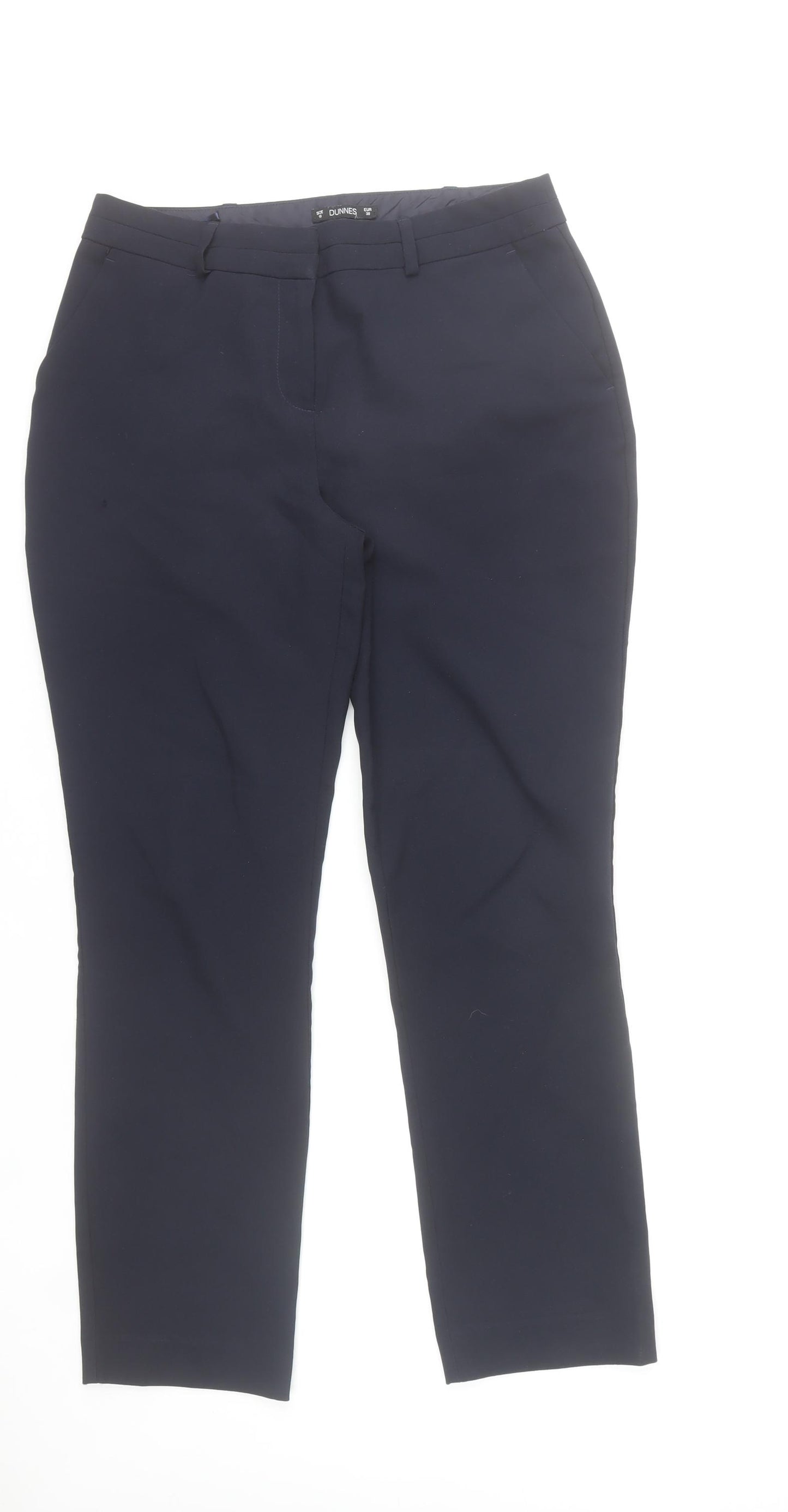 Dunnes Stores Women's Blue Regular Fit Straight Trousers Size 10
