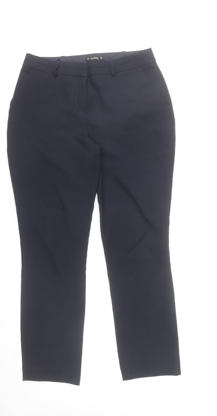 Dunnes Stores Women's Blue Regular Fit Straight Trousers Size 10