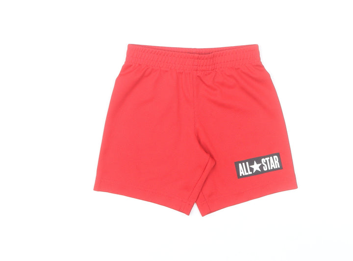 Converse Boys Red Athletic Mesh Activewear Shorts 3-4 Years