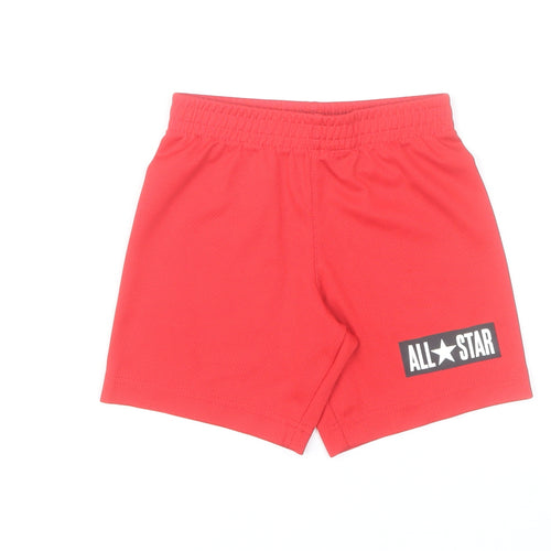 Converse Boys Red 3-4 Years Athletic Mesh Activewear Shorts