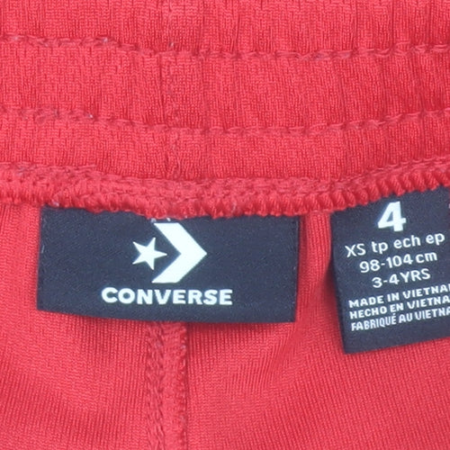 Converse Boys Red 3-4 Years Athletic Mesh Activewear Shorts