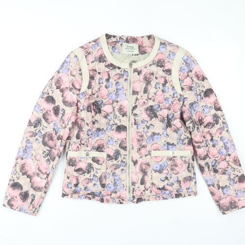 Softy Womens Multicoloured Floral Quilted Jacket XL Zip Pockets Casual
