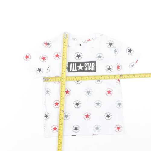 Converse Boys White All Star Logo T-Shirt 3-4 Years Cotton Short Sleeve