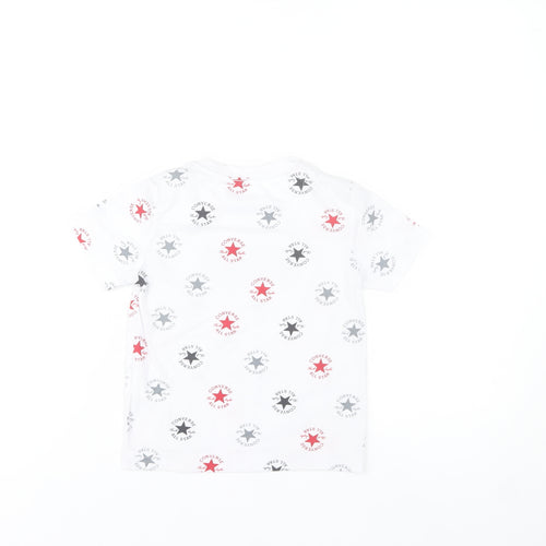 Converse Boys White All Star Logo T-Shirt 3-4 Years Cotton Short Sleeve