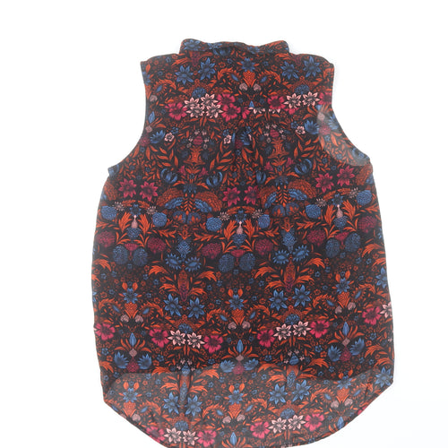 H&M Womens Multicoloured Floral Sleeveless Collared Blouse Size 12