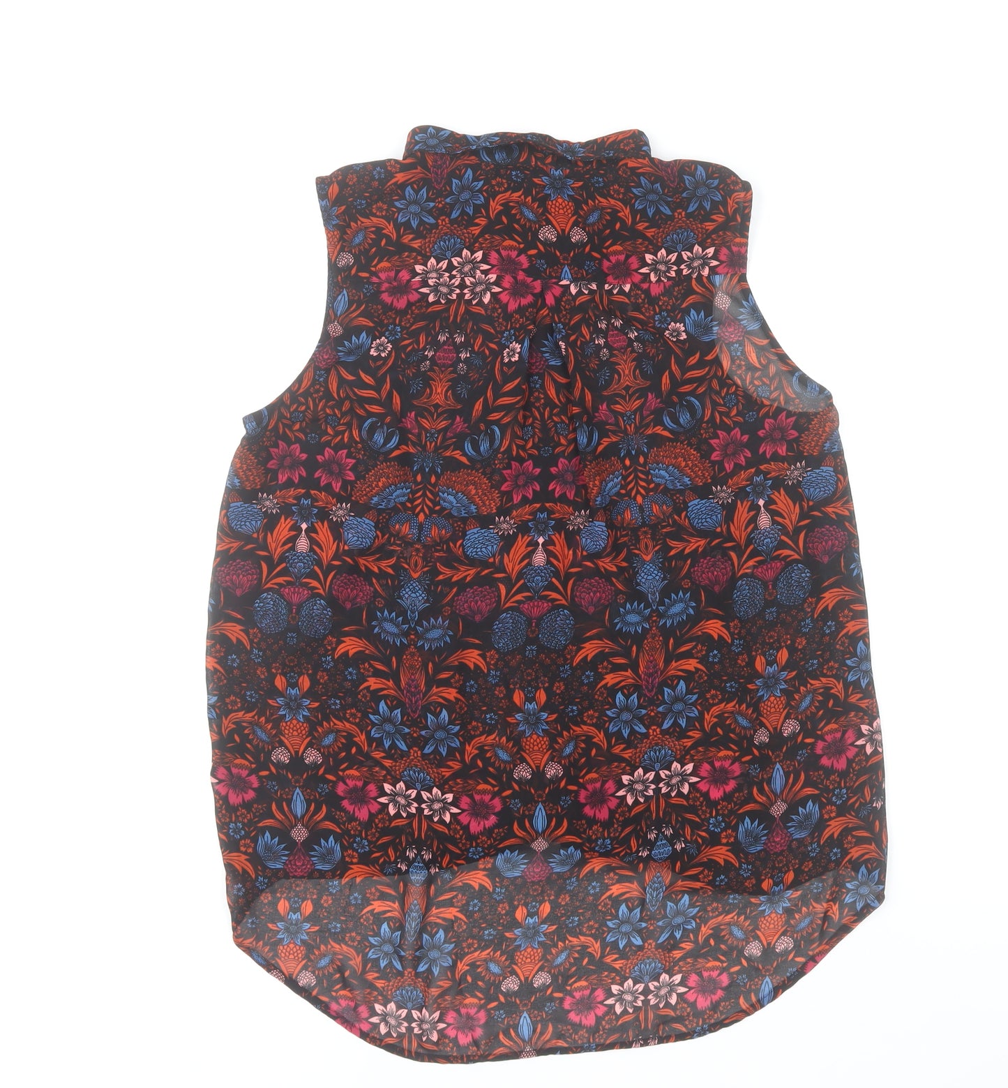 H&M Womens Multicoloured Floral Sleeveless Collared Blouse Size 12
