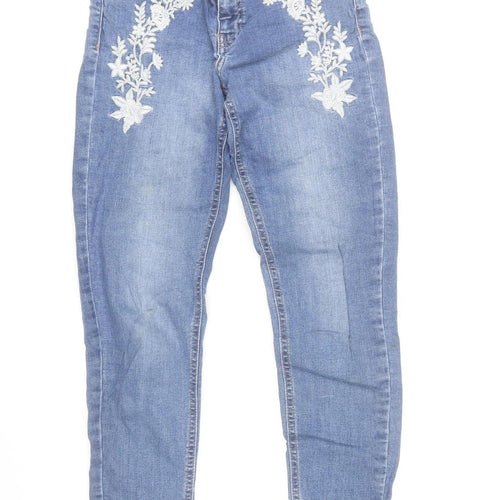 Denim Co. Women’s Blue Embroidered Skinny Jeans Size 10