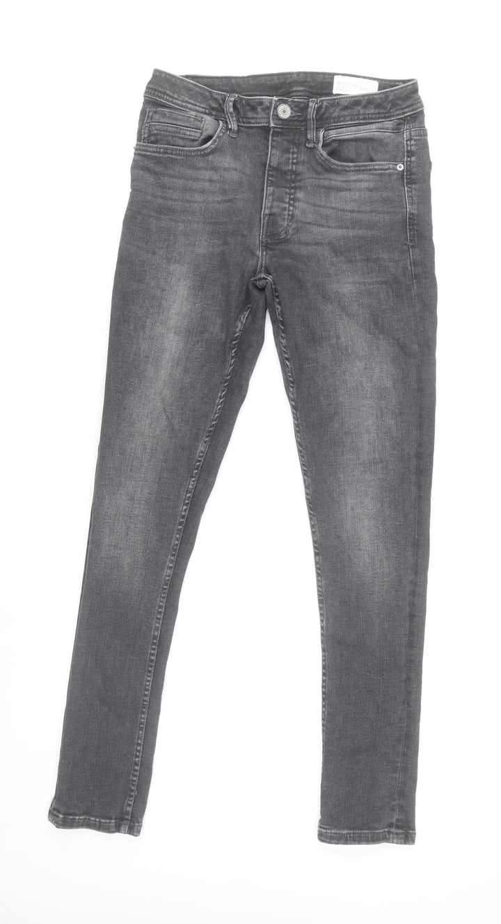 Denim Co. Men's Grey Slim Fit Skinny Jeans 32W 32L Denim Stretch