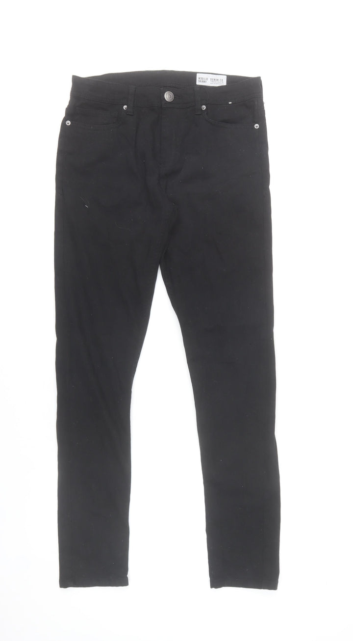 Denim Co Men's Black Skinny Jeans 30x32 Slim Fit Stretch Denim