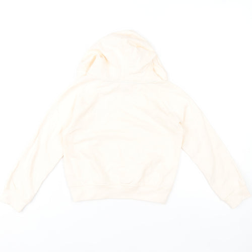 DKNY Jeans Girls Beige Hooded Pullover Hoodie Size 5 Graphic Print