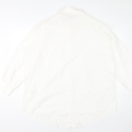 ASOS DESIGN Women's White Cotton Long Sleeve Button-Up Shirt Size 14