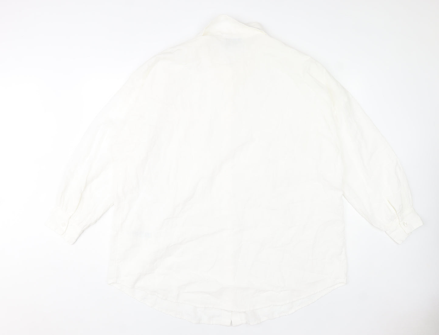 ASOS DESIGN Women's White Cotton Long Sleeve Button-Up Shirt Size 14
