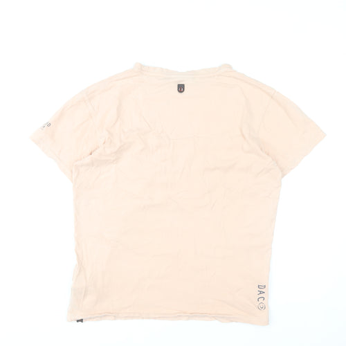 Duck and Cover Men's Beige Graphic Cotton T-Shirt Size S
