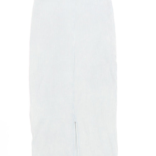 Bershka Women’s Blue Strapless Bodycon Midi Dress Size S
