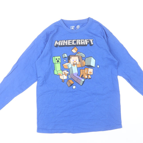 Jinx Minecraft Boys Blue Long Sleeve T-Shirt 3-4 Years 100% Cotton