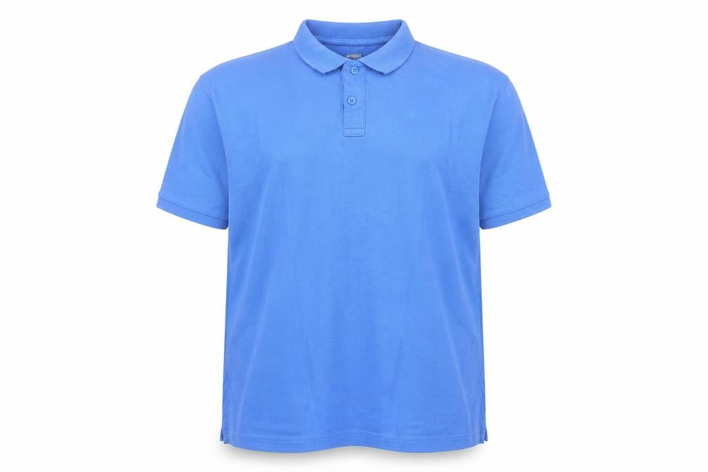 Dunnes Stores Men's Blue Cotton Polo Shirt Size L Regular Fit