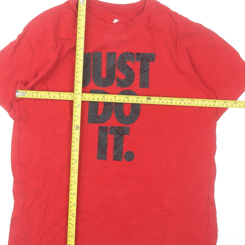 Nike Boys Red 'Just Do It' Graphic T-Shirt XL 13-15 Years Athletic Fit