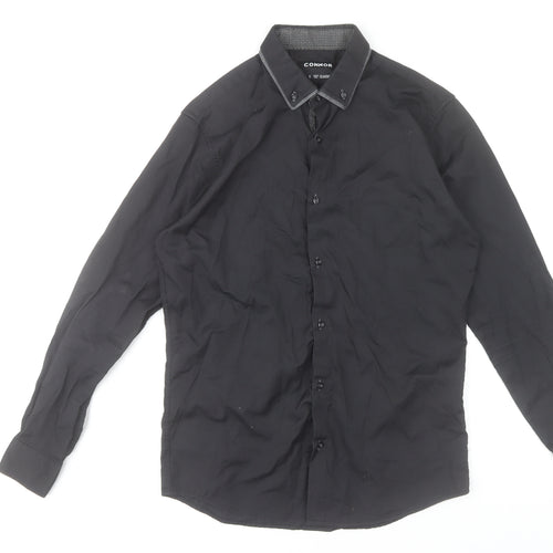 Connor Men's Black Classic Fit Long Sleeve Dress Shirt Size S
