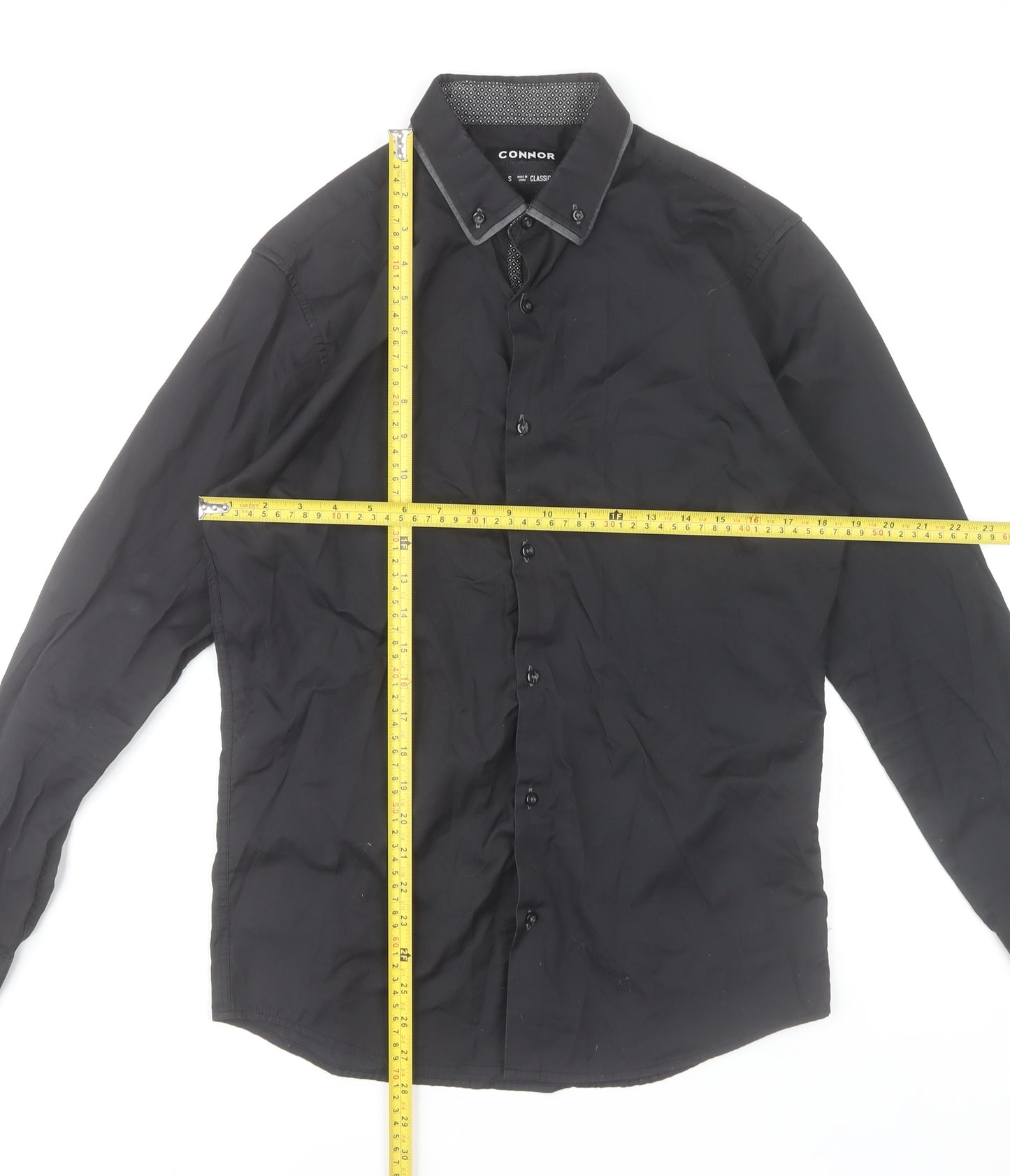 Connor Men's Black Classic Fit Long Sleeve Dress Shirt Size S