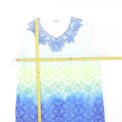 Annabelle Women’s Multicoloured Crochet V-Neck Short Sleeve T-Shirt M