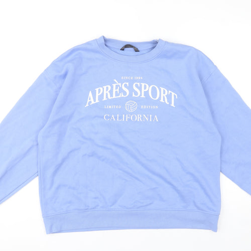 Dunnes Stores Women's Blue Crew Neck Pullover Sweatshirt Medium