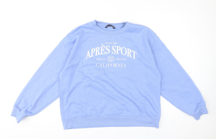 Dunnes Stores Women's Blue Crew Neck Pullover Sweatshirt Medium