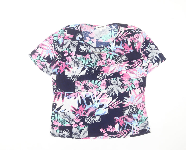 Gerard Women's Multicoloured Floral Short Sleeve Jersey T-Shirt Size 16