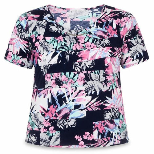 Gerard Women's Multicoloured Floral Short Sleeve Jersey T-Shirt Size 16