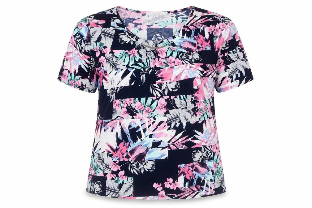 Gerard Women's Multicoloured Floral Short Sleeve Jersey T-Shirt Size 16