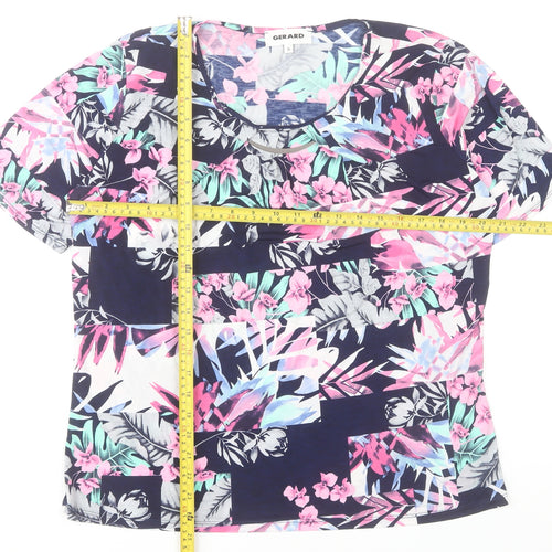 Gerard Women's Multicoloured Floral Short Sleeve Jersey T-Shirt Size 16