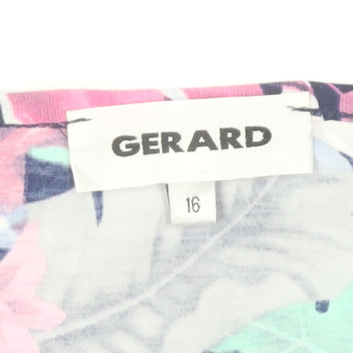 Gerard Women's Multicoloured Floral Short Sleeve Jersey T-Shirt Size 16
