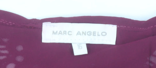 Marc Angelo Women Purple Lace 3/4 Sleeve Blouse Size 16