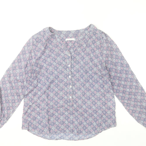 Diane Laury Womens Multicoloured Geometric Viscose Tunic Blouse Size 10