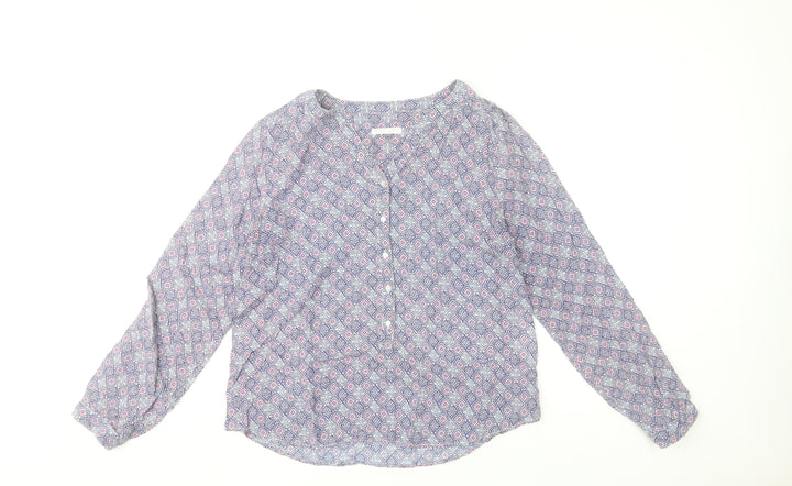 Diane Laury Womens Multicoloured Geometric Viscose Tunic Blouse Size 10