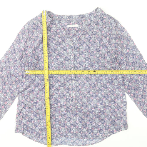 Diane Laury Womens Multicoloured Geometric Viscose Tunic Blouse Size 10