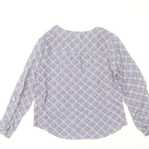 Diane Laury Womens Multicoloured Geometric Viscose Tunic Blouse Size 10