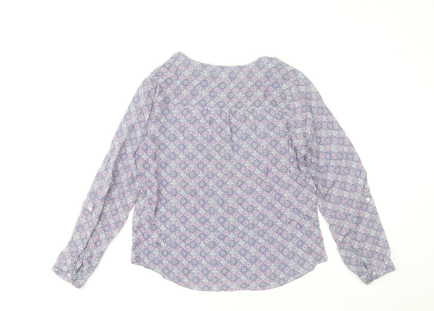 Diane Laury Womens Multicoloured Geometric Viscose Tunic Blouse Size 10