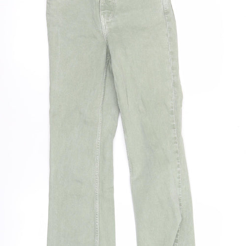 Zara Women's Green Straight Leg Stretch Jeans Size 4