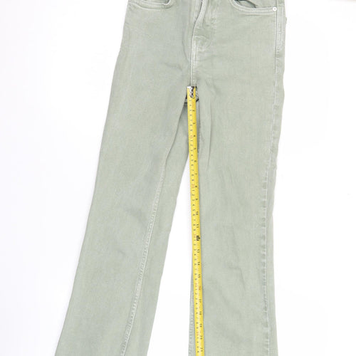 Zara Women's Green Straight Leg Stretch Jeans Size 4