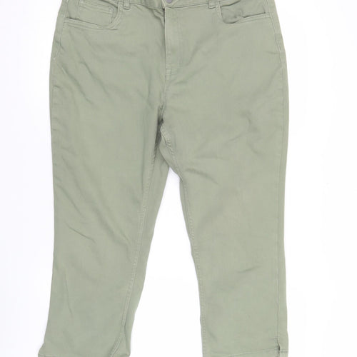 Dunnes Women’s Green Chino Trousers Size 16 Stretch Cotton Blend
