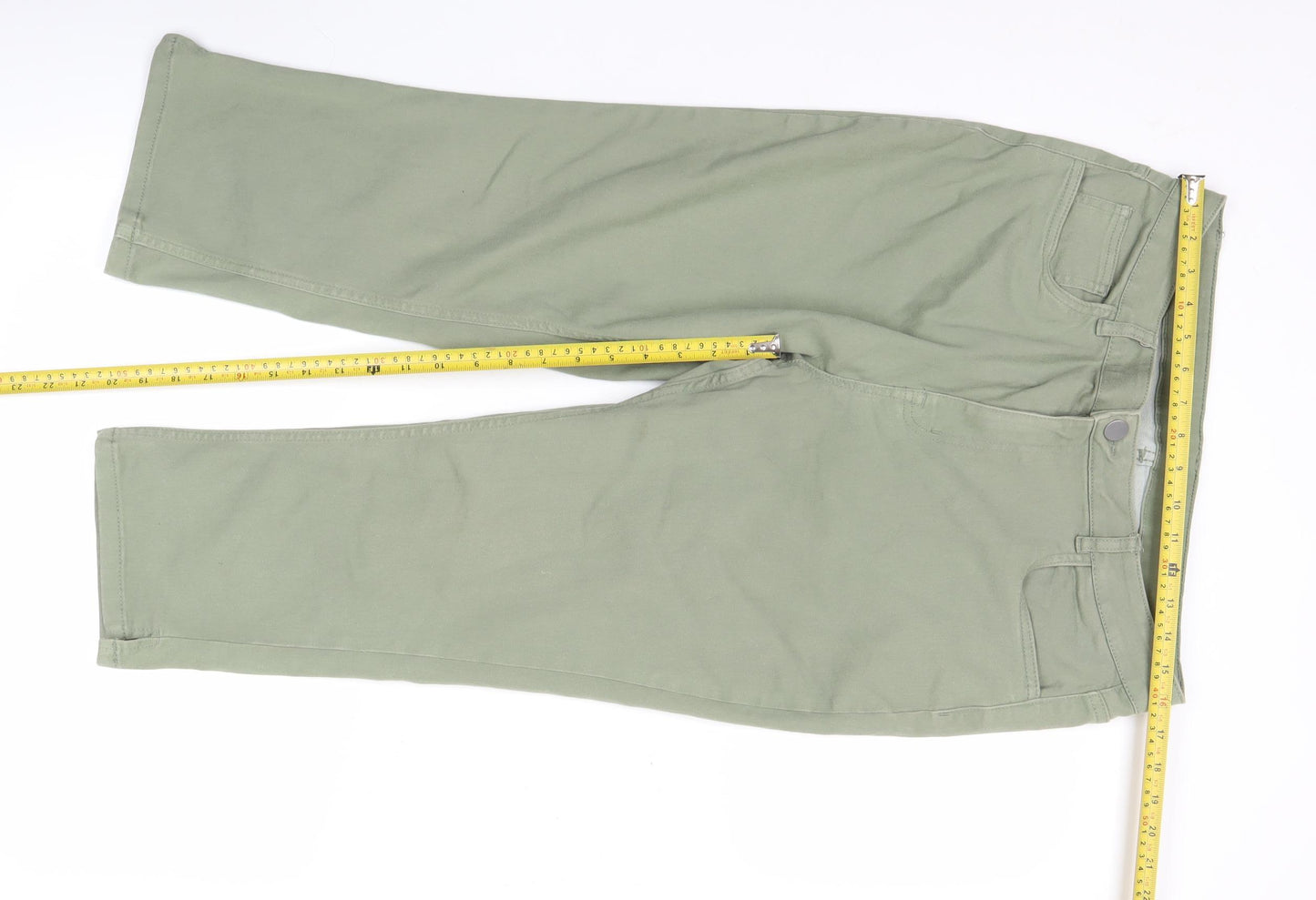 Dunnes Women’s Green Chino Trousers Size 16 Stretch Cotton Blend