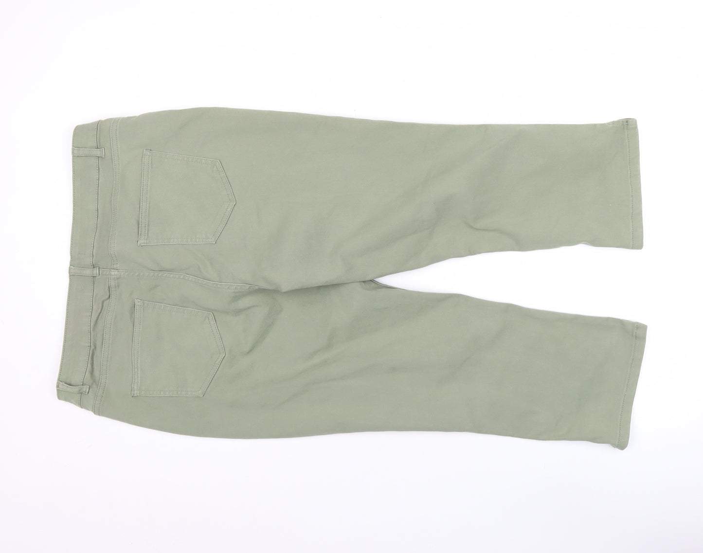 Dunnes Women’s Green Chino Trousers Size 16 Stretch Cotton Blend
