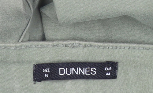 Dunnes Women’s Green Chino Trousers Size 16 Stretch Cotton Blend